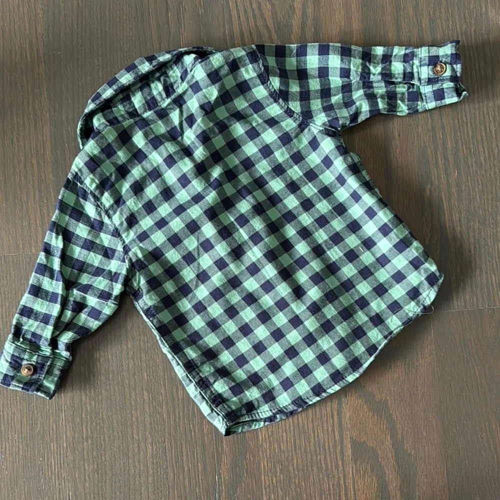 Carter’s Blue Green Plaid Button-Down Shirt | 3M